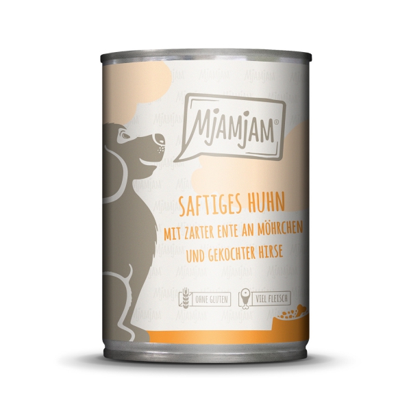 MjAMjAM - saftiges Huhn mit zarter Ente an Möhrchen und gekochter Hirse 400g